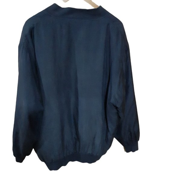 Modus Vivendi Blue Silk Bomber Jacket - Picture 2 of 4